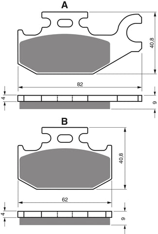 Goldfren AD Rear Brake Pads: Yamaha YFM450 YFM 450 (2003-2010)